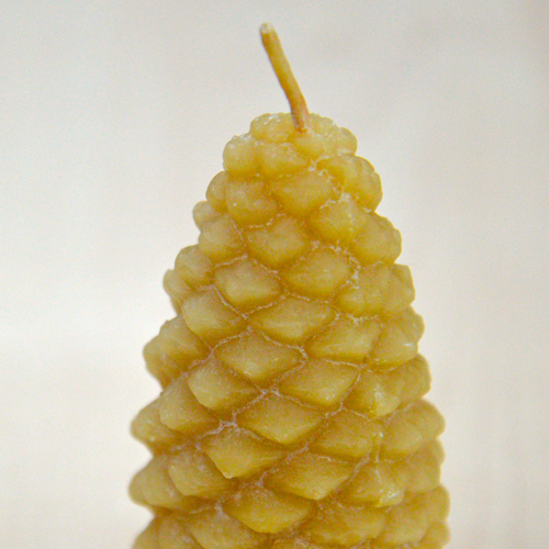 Pure beeswax pinecone candle