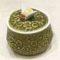 Vintage Secla Green ‘Beehive’ Honeypot-1970s