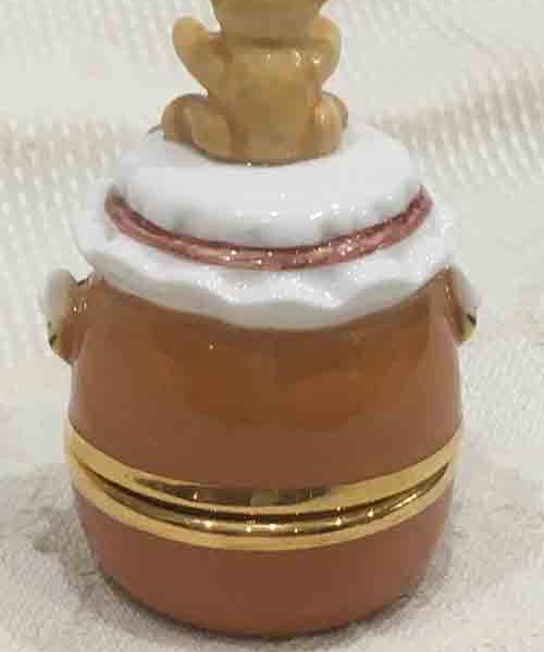 Porcelain China Teddybear Trinket Box